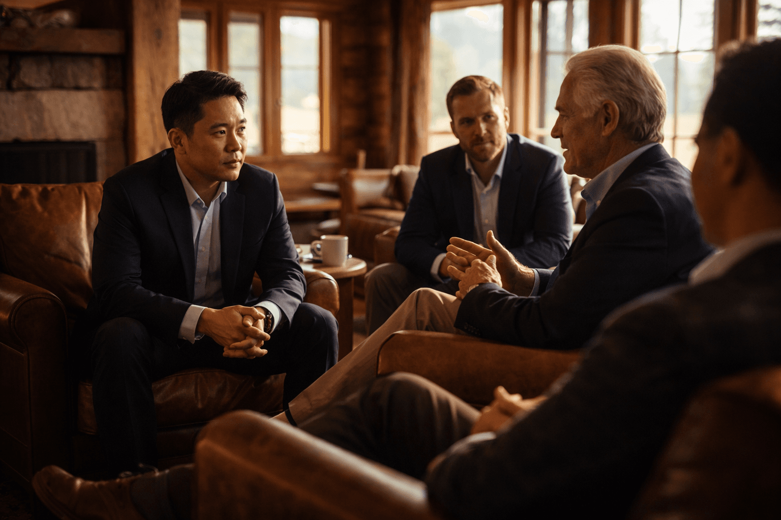 Guests in conversation at an Ideas Dinner